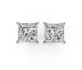 Silver Princess Brilliant Diamond Stud Earrings