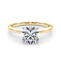 Yellow gold Round Solitaire Engagement Ring with Classic Band and Four-Prong Setting