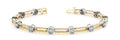 Yellow gold Hexagonal Diamond Tennis Bracelet with Bezel Setting and Rope Band