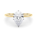 Yellow gold Pear Solitaire Engagement Ring with Classic Band and Four-Prong Setting