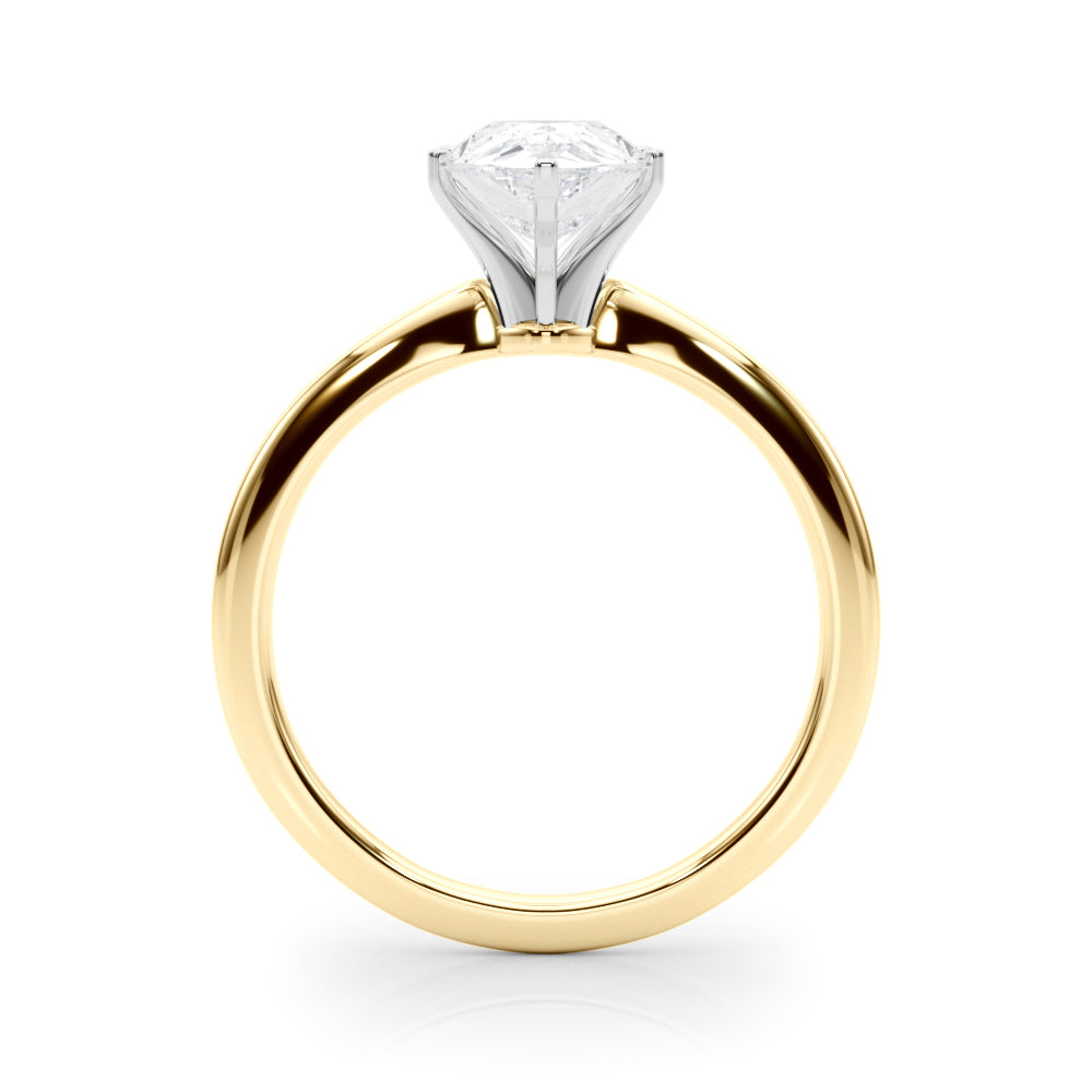 Yellow gold Pear Solitaire Engagement Ring with Classic Band and Four-Prong Setting